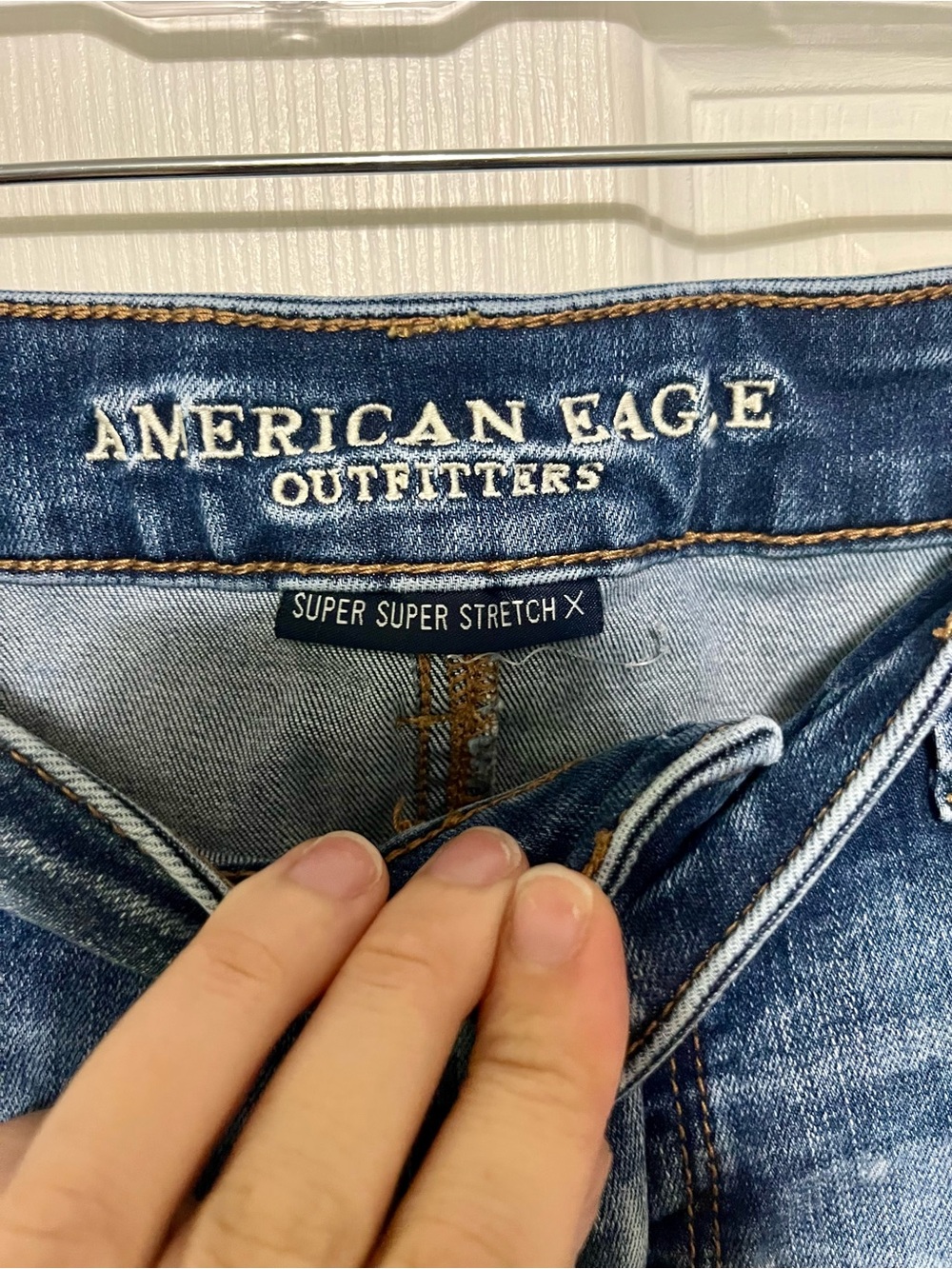 American Eagle Outfitters Distressed Blue Denim Cutoff Shorts Size 12 - Picture 2 of 7